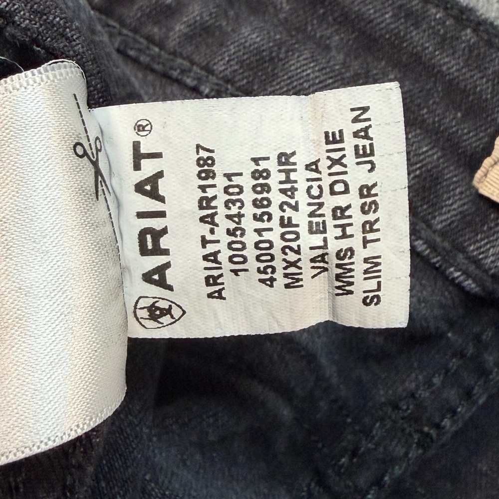 Ariat REAL Denim High Rise Slim Trouser Jeans Washed Black Western Yoke 29R - Picture 10 of 12